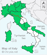Italian distribution of Chrysis gracillima