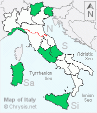Italian distribution of Chrysis graelsii