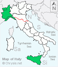 Italian distribution of Chrysis grohmanni