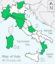 Italian distribution of Chrysis ignita bischoffi