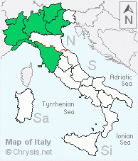 Italian distribution of Chrysis illigeri