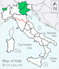 Italian distribution of Chrysis impressa