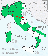 Italian distribution of Chrysis interjecta