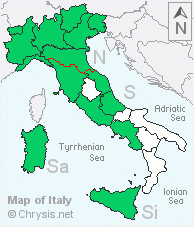 Italian distribution of Chrysis leachii