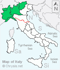 Italian distribution of Chrysis leptomandibularis