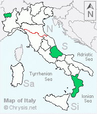 Italian distribution of Chrysis longula sublongula