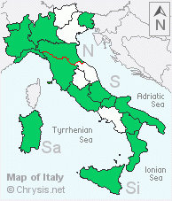 Italian distribution of Chrysis maderi