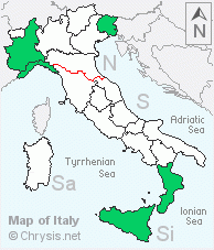 Italian distribution of Chrysis mixta