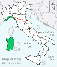 Italian distribution of Chrysis mysticalis