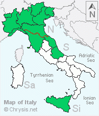 Italian distribution of Chrysis rutiliventris