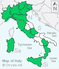 Italian distribution of Chrysis sexdentata