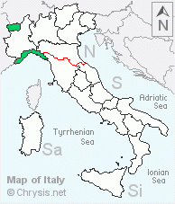 Italian distribution of Chrysis simplonica