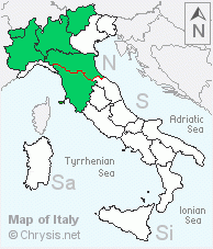 Italian distribution of Chrysis subcoriacea