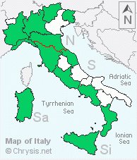 Italian distribution of Chrysis succincta
