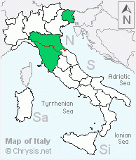 Italian distribution of Chrysis valesiana