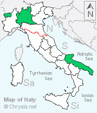 Italian distribution of Chrysura simplex ampliata