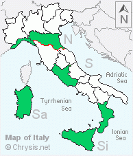 Italian distribution of Chrysura sulcata