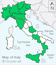 Italian distribution of Cleptes semiauratus