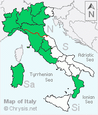 Italian distribution of Elampus panzeri