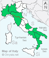 Italian distribution of Euchroeus purpuratus