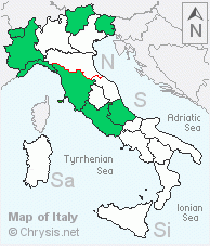 Italian distribution of Hedychridium ardens