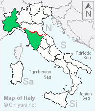 Italian distribution of Hedychridium ardens homeopathicum