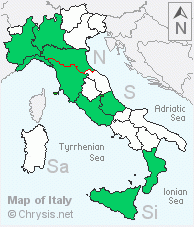 Italian distribution of Hedychridium buyssoni