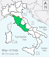Italian distribution of Hedychridium etruscum