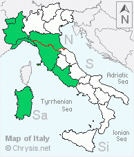 Italian distribution of Hedychridium flavipes