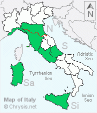 Italian distribution of Hedychridium infans