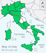 Italian distribution of Hedychridium jucundum