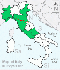 Italian distribution of Hedychridium mediocrum