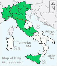 Italian distribution of Hedychridium monochroum
