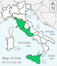 Italian distribution of Hedychridium moricei