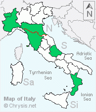 Italian distribution of Hedychridium roseum nanum