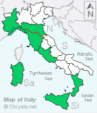 Italian distribution of Hedychridium scutellare