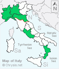 Italian distribution of Hedychridium valesiense