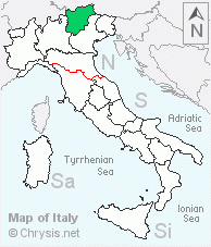 Italian distribution of Hedychridium zelleri