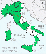 Italian distribution of Hedychrum longicolle