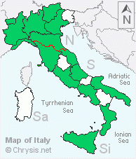 Italian distribution of Hedychrum niemelai