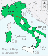 Italian distribution of Hedychrum rutilans