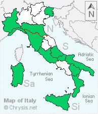 Italian distribution of Holopyga chrysonota