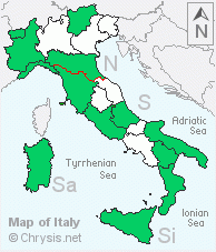 Italian distribution of Holopyga ignicollis
