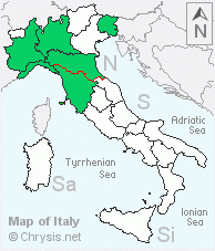 Italian distribution of Omalus aeneus chevrieri