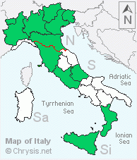 Italian distribution of Parnopes grandior