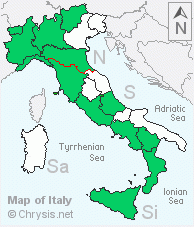 Italian distribution of Philoctetes bidentulus