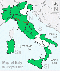 Italian distribution of Philoctetes punctulatus