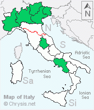 Italian distribution of Philoctetes truncatus