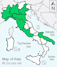 Italian distribution of Praestochrysis megerlei