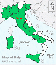 Italian distribution of Pseudomalus pusillus